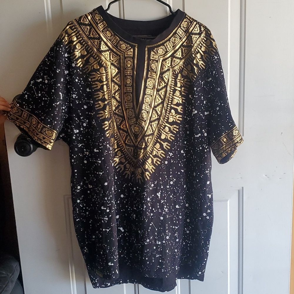 SWITCH brand blouse top black gold - 3XL